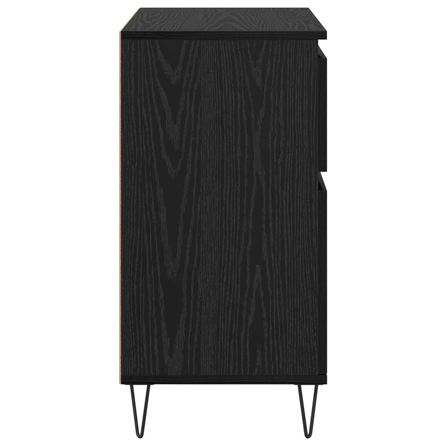 Serviesskap Svart Eik 60 x 35 x 70 cm Ingeniørtre og jern