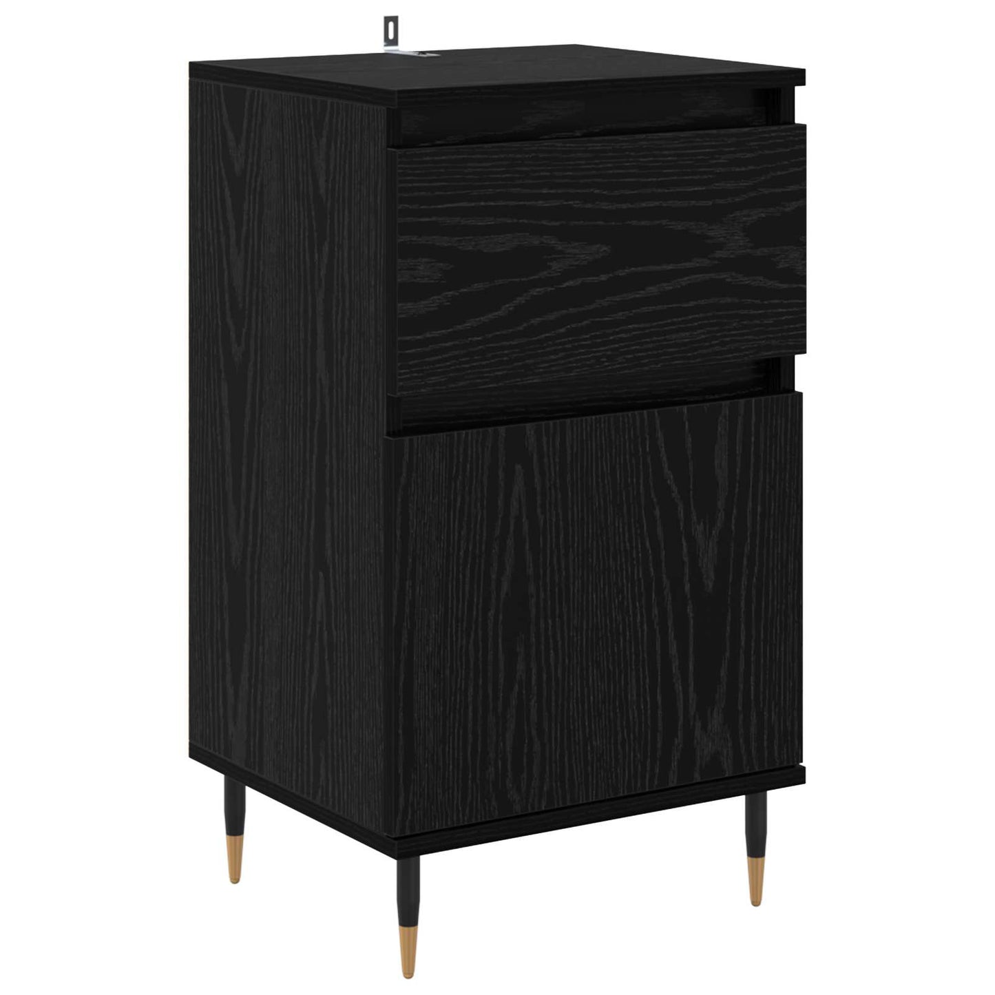 Serviesskap Svart Eik 40 x 35 x 70 cm Ingeniørtre og jern
