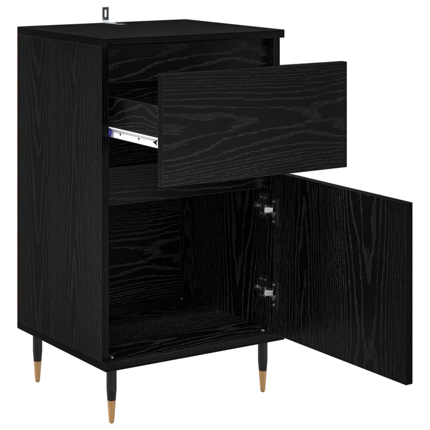 Serviesskap Svart Eik 40 x 35 x 70 cm Ingeniørtre og jern