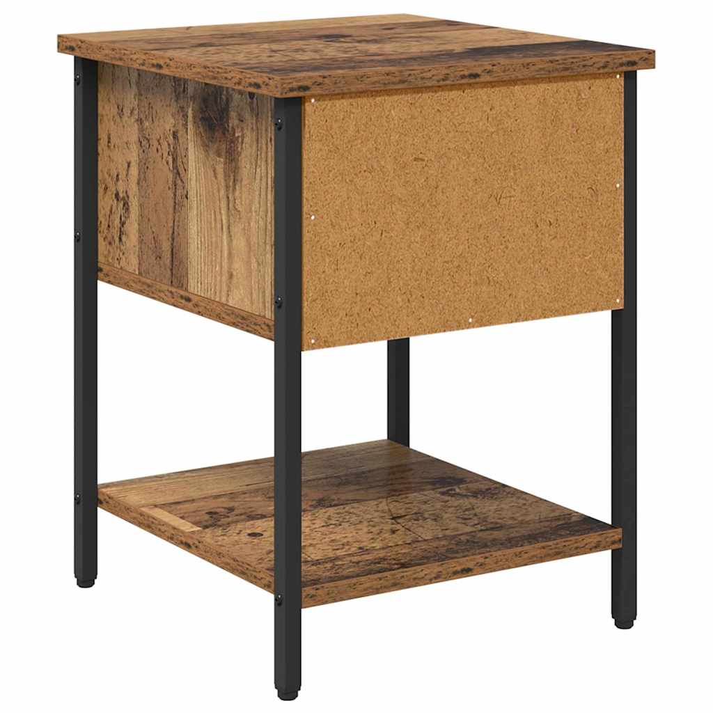 Nattbord med skuff Gammelt tre 34 x 35,5 x 45 cm Konstruert tre