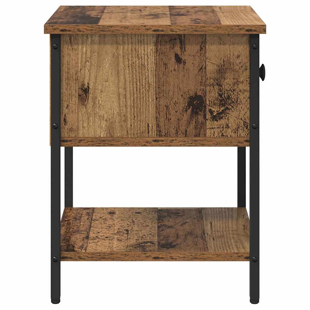 Nattbord med skuff Gammelt tre 34 x 35,5 x 45 cm Konstruert tre