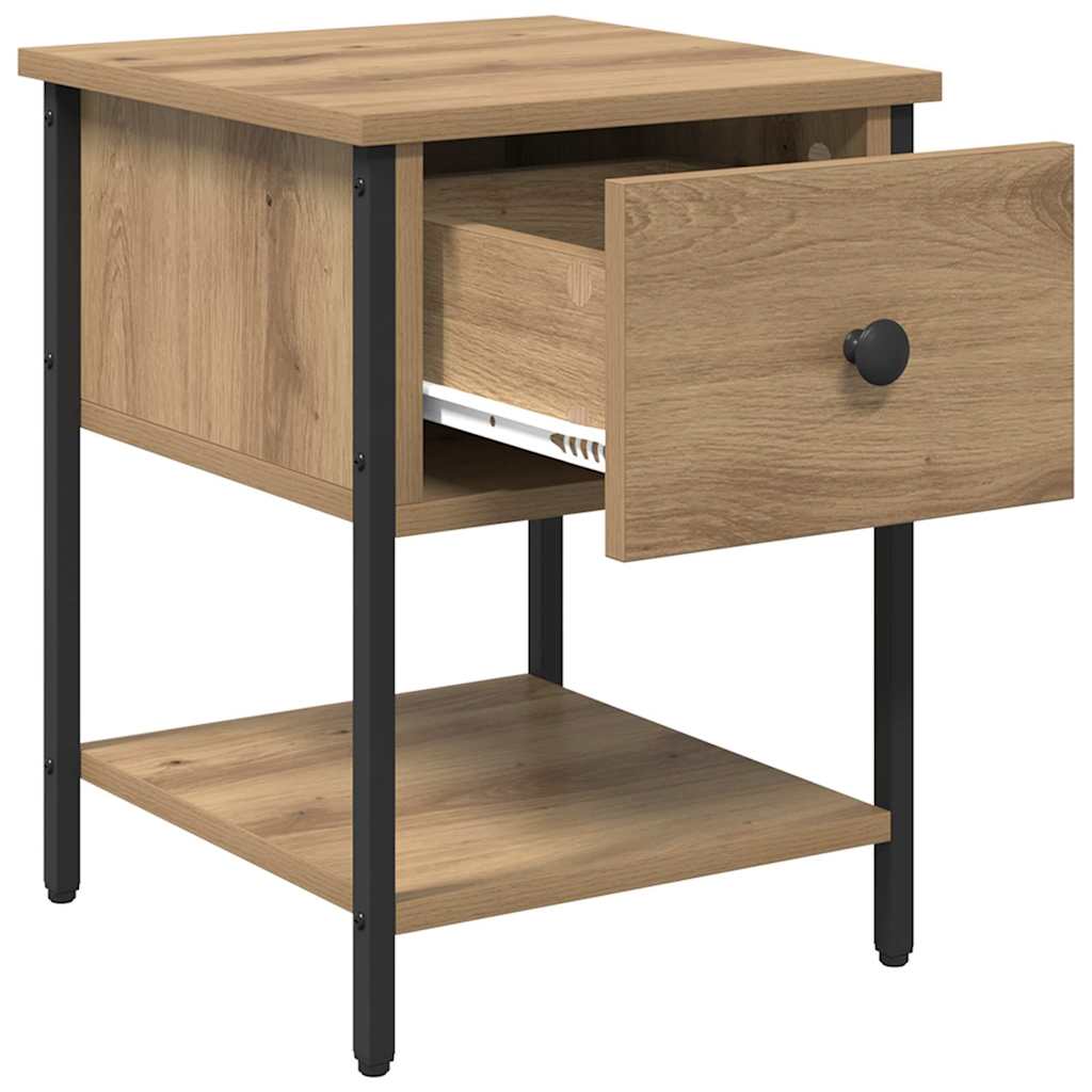 Nattbord med skuff Artisan Eik 34 x 35,5 x 45 cm Konstruert tre