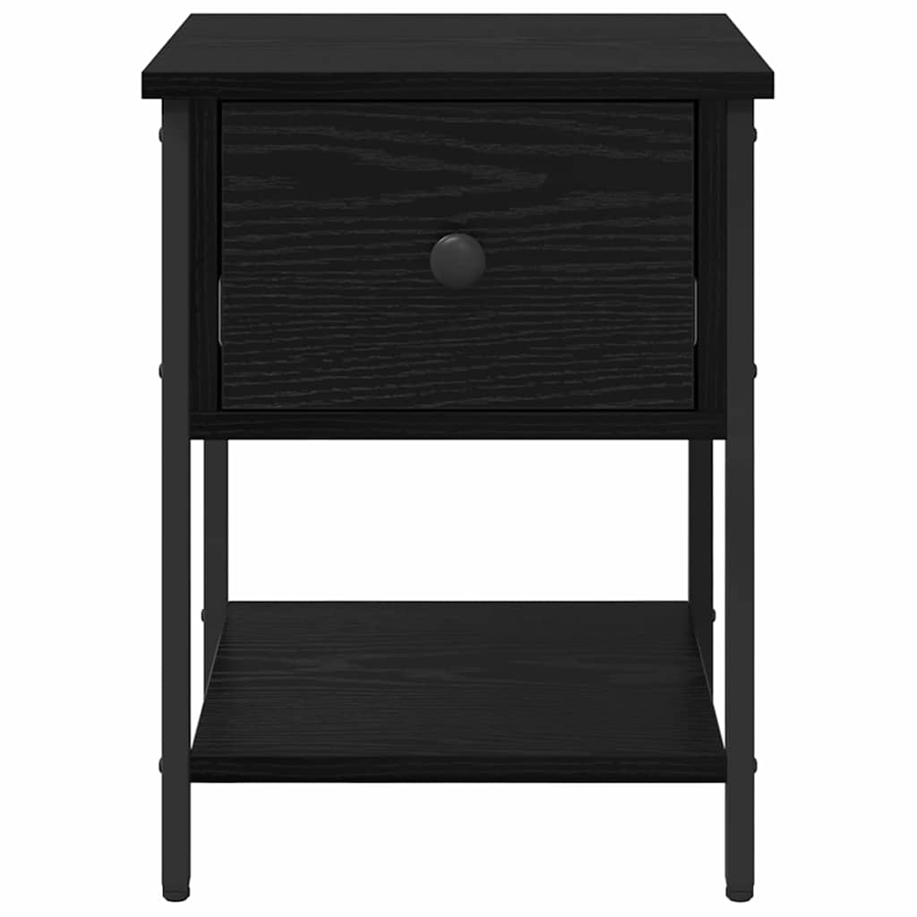 Nattbord 2 pcs Svart Eik 34 x 35,5 x 45 cm Konstruert tre