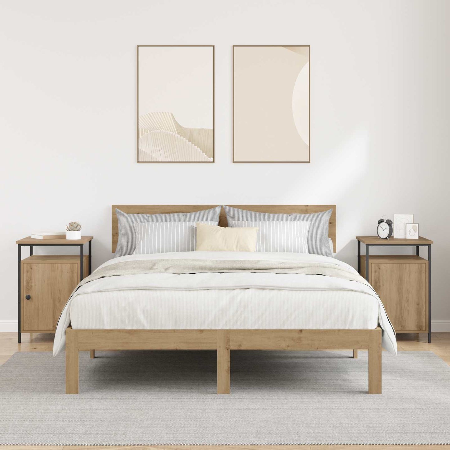 Nattbordskap 2 stk. Artisan Eik 40 x 42 x 60cm Konstruert tre