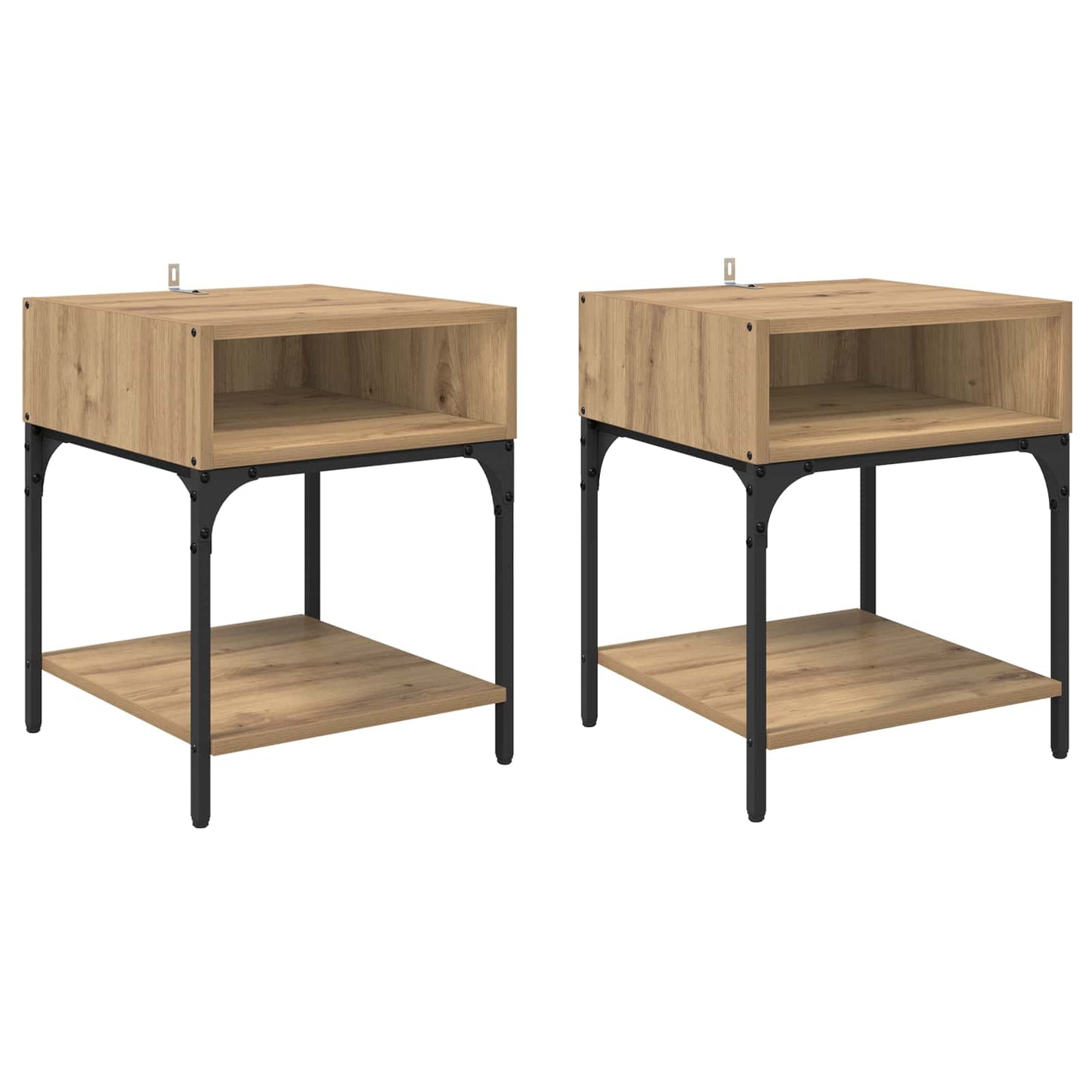 Nattbord 2 pcs Artisan Eik 40 x 40 x 50 cm Konstruert tre