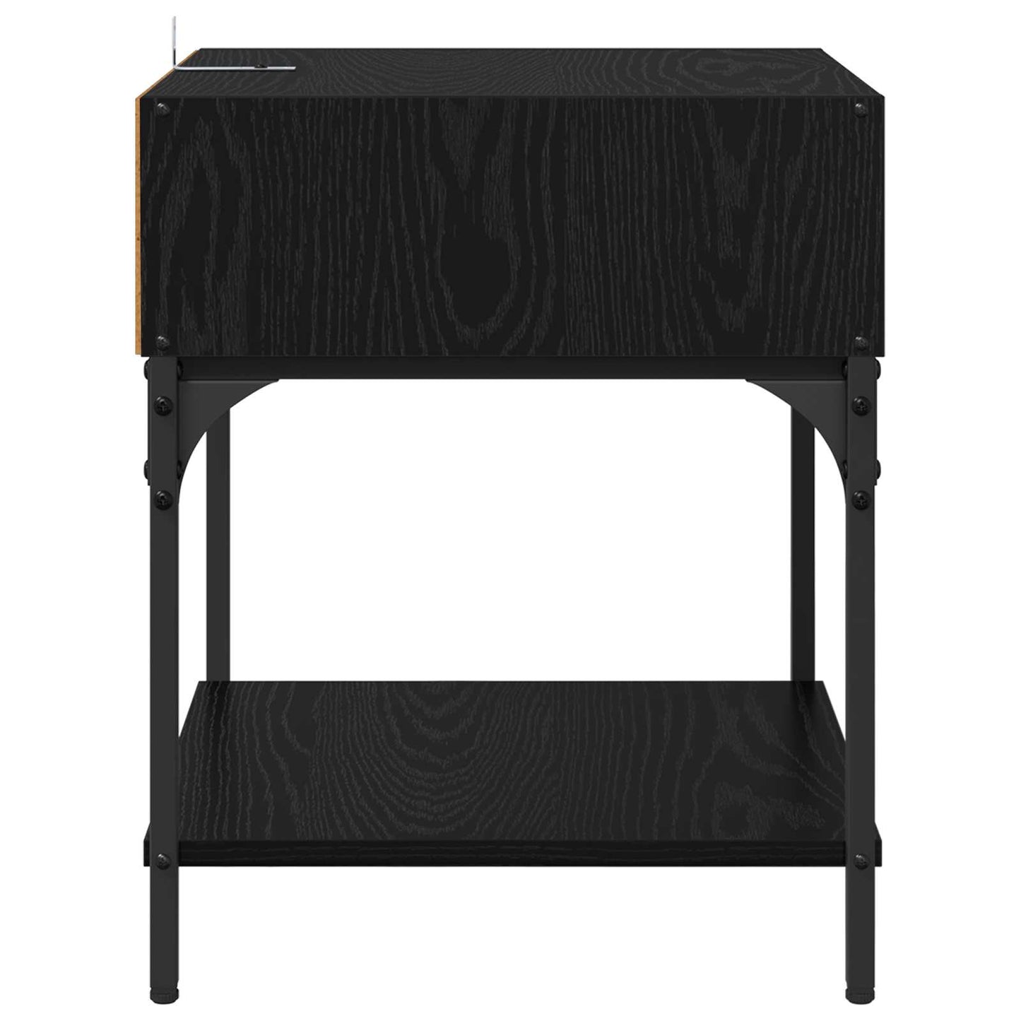 Nattbord 2 pcs Svart Eik 40 x 40 x 50 cm Konstruert tre