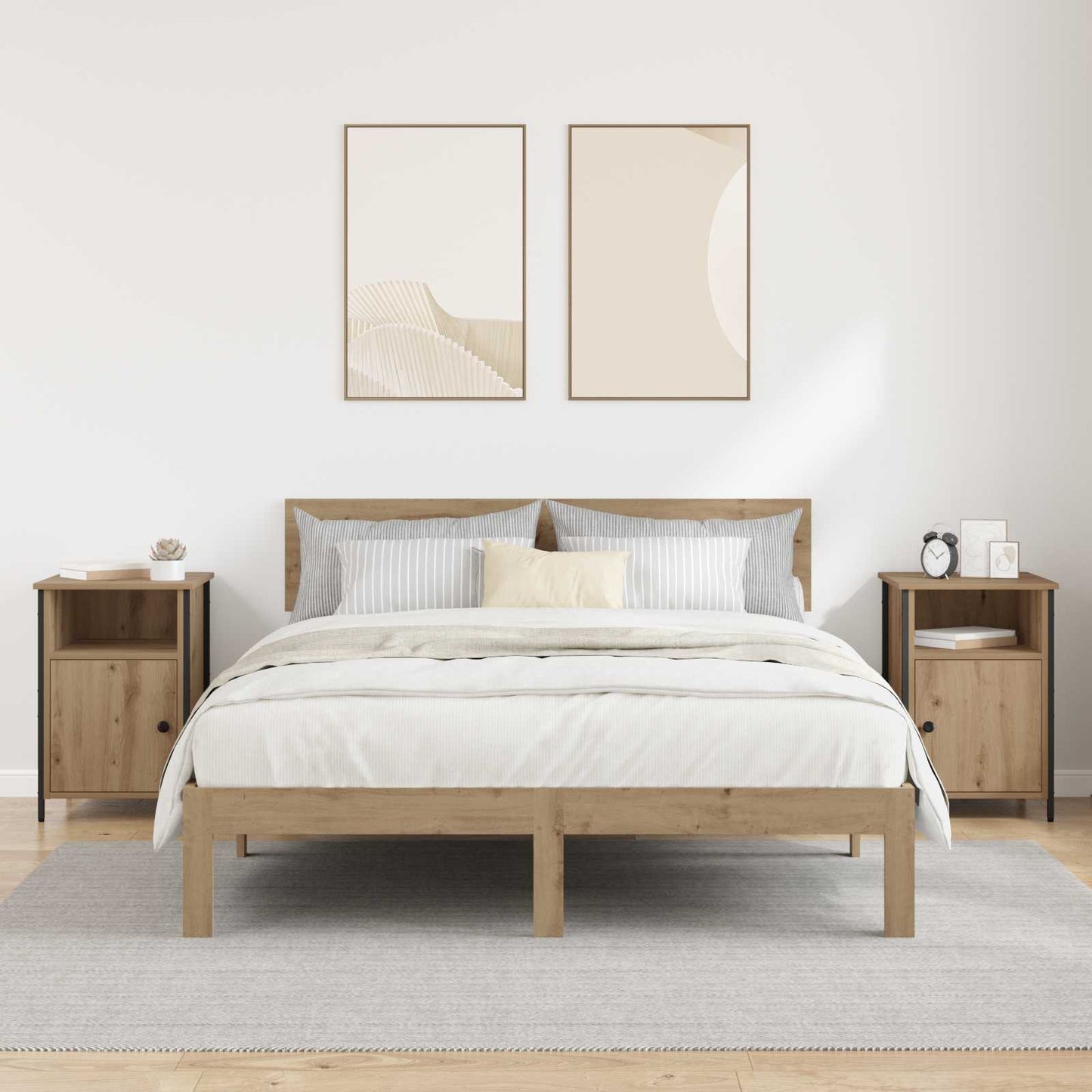 Nattbordskap 2 stk. Artisan Eik 40 x 42 x 60 cm Konstruert tre