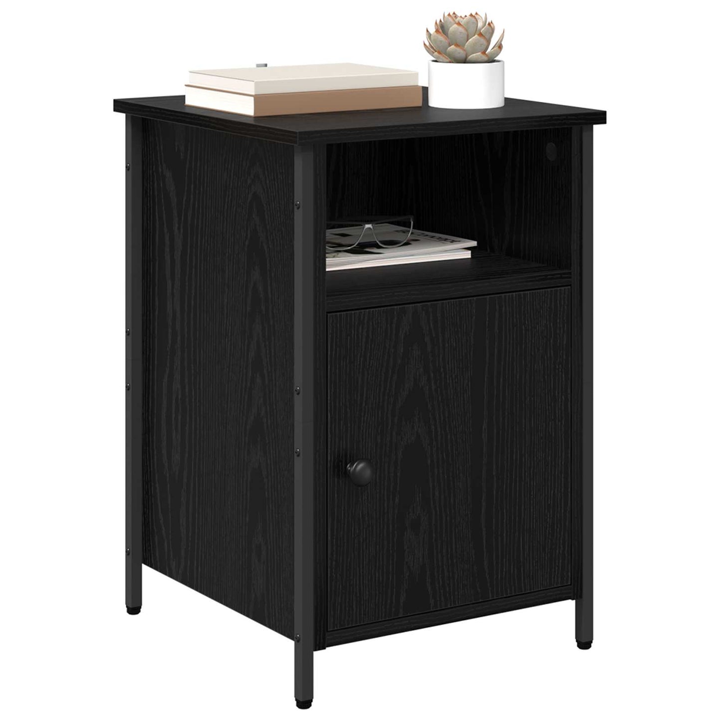 Nattbordskap Svart Eik 40 x 42 x 60 cm Konstruert tre
