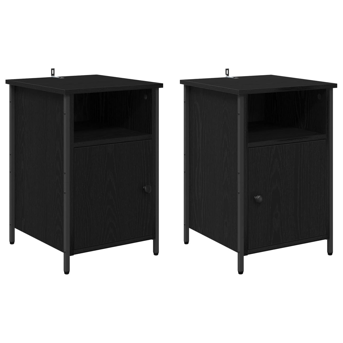 Nattbordskap 2 pcs Svart Eik 40 x 42 x 60 cm Konstruert tre