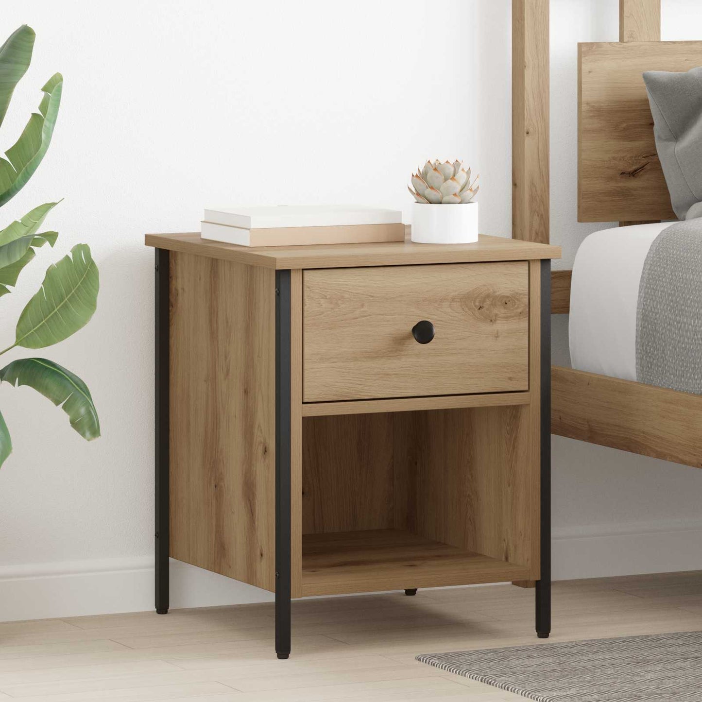 Nattbordskap 2 stk. Artisan Eik 40 x 42 x 50 cm Konstruert tre
