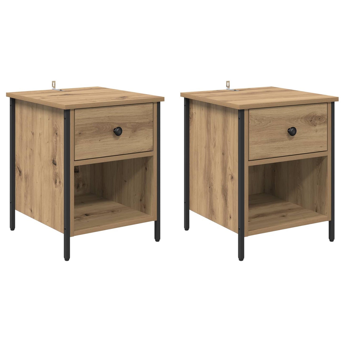 Nattbordskap 2 stk. Artisan Eik 40 x 42 x 50 cm Konstruert tre