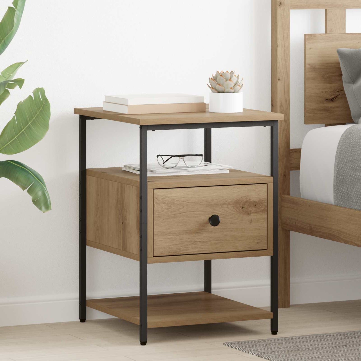 Nattbordskap 2 stk. Artisan Eik 40 x 42 x 56 cm Konstruert tre