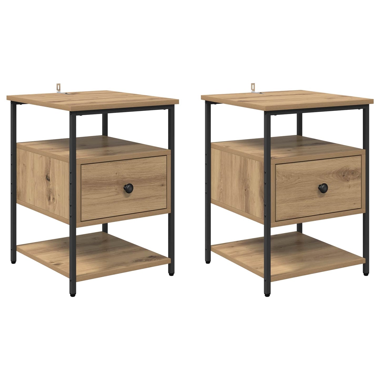 Nattbordskap 2 stk. Artisan Eik 40 x 42 x 56 cm Konstruert tre