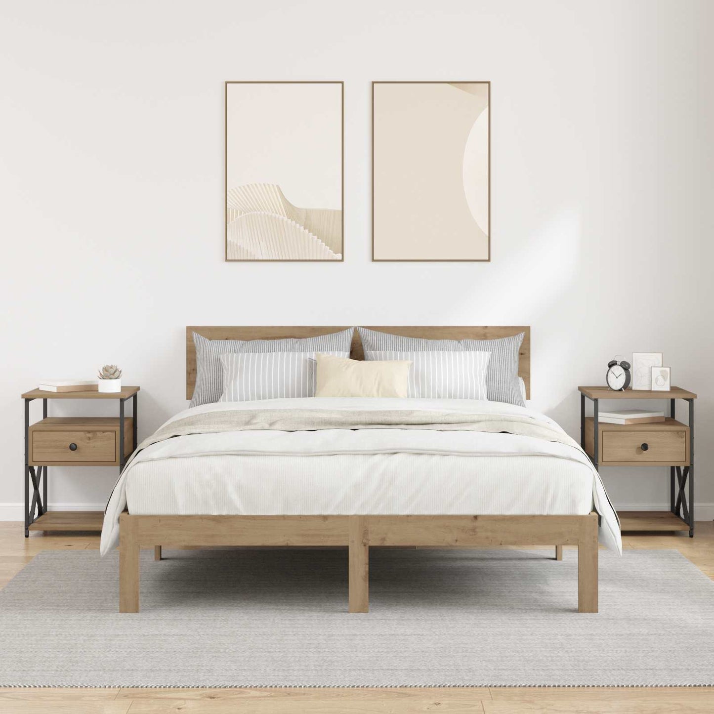Nattbordskap 2 stk. Artisan Eik 40 x 42 x 55 cm Konstruert tre