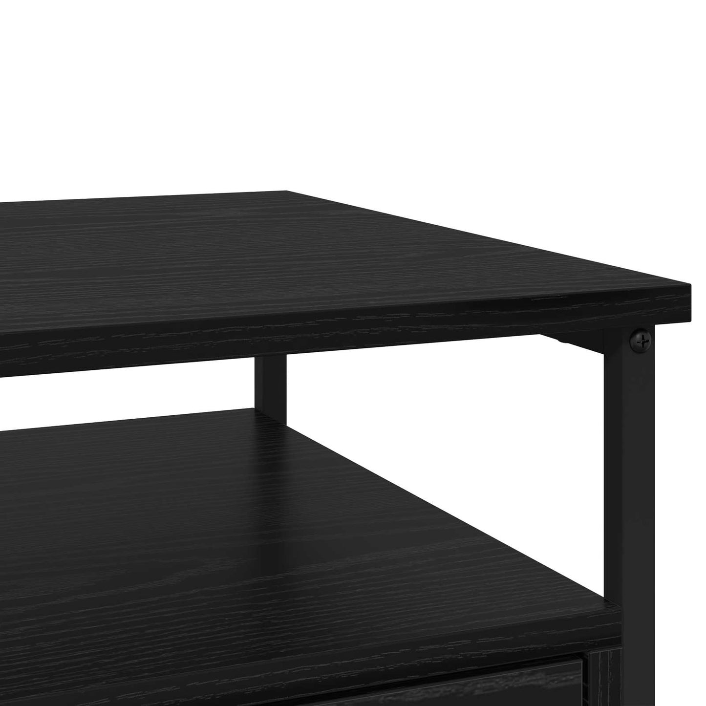 Nattbordskap med skuff Svart Eik 40 x 42 x 55 cm Konstruert tre
