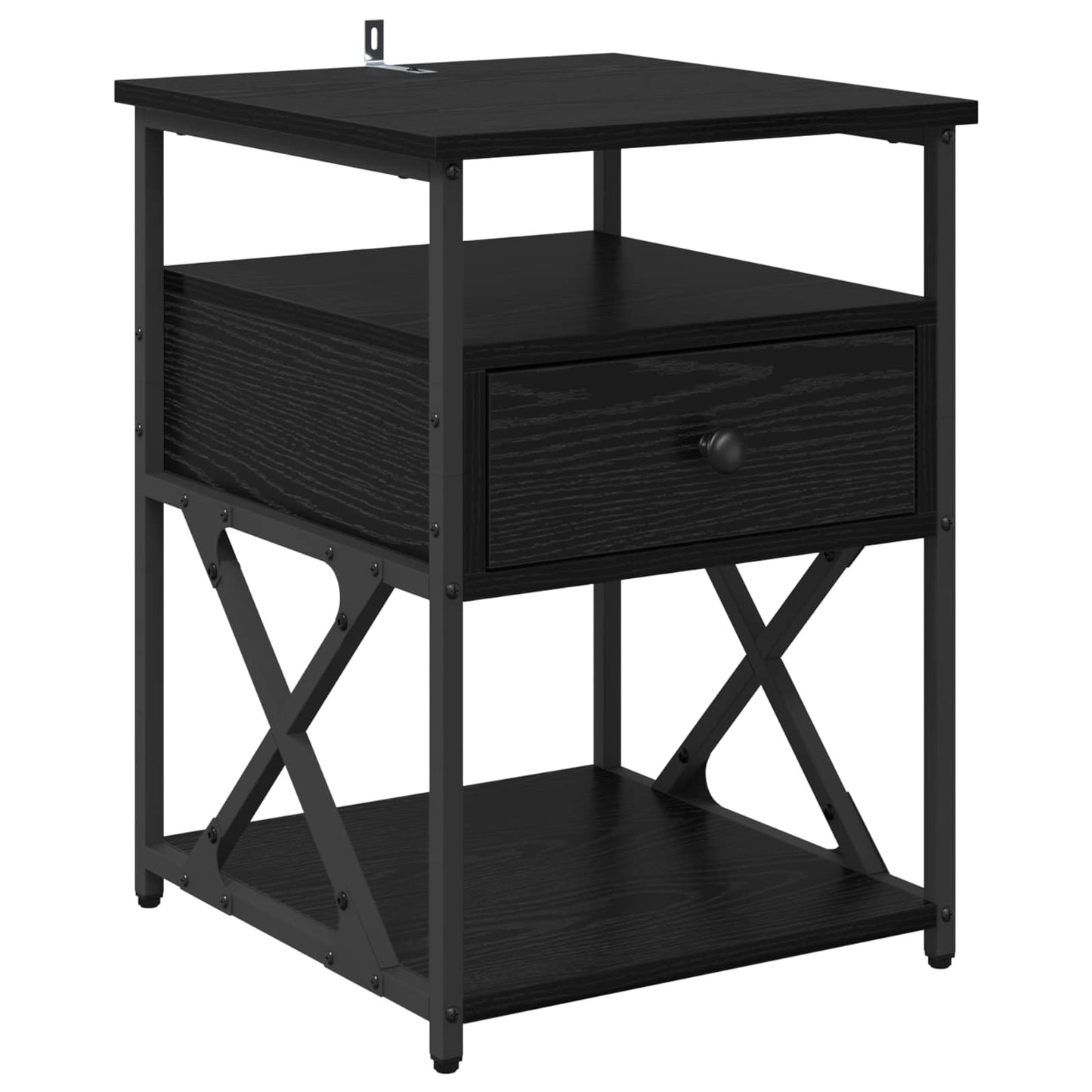 Nattbordskap 2 pcs Svart Eik 40 x 42 x 55 cm Konstruert tre