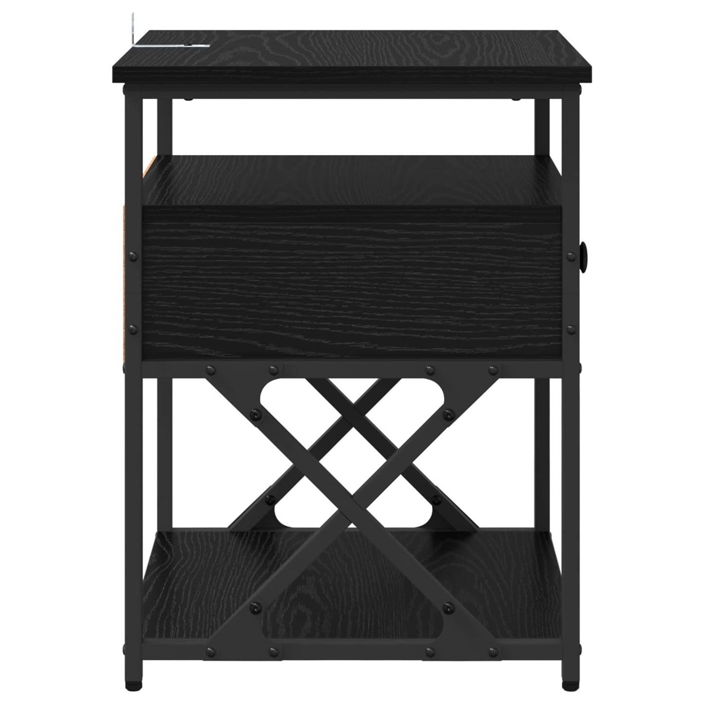 Nattbordskap 2 pcs Svart Eik 40 x 42 x 55 cm Konstruert tre