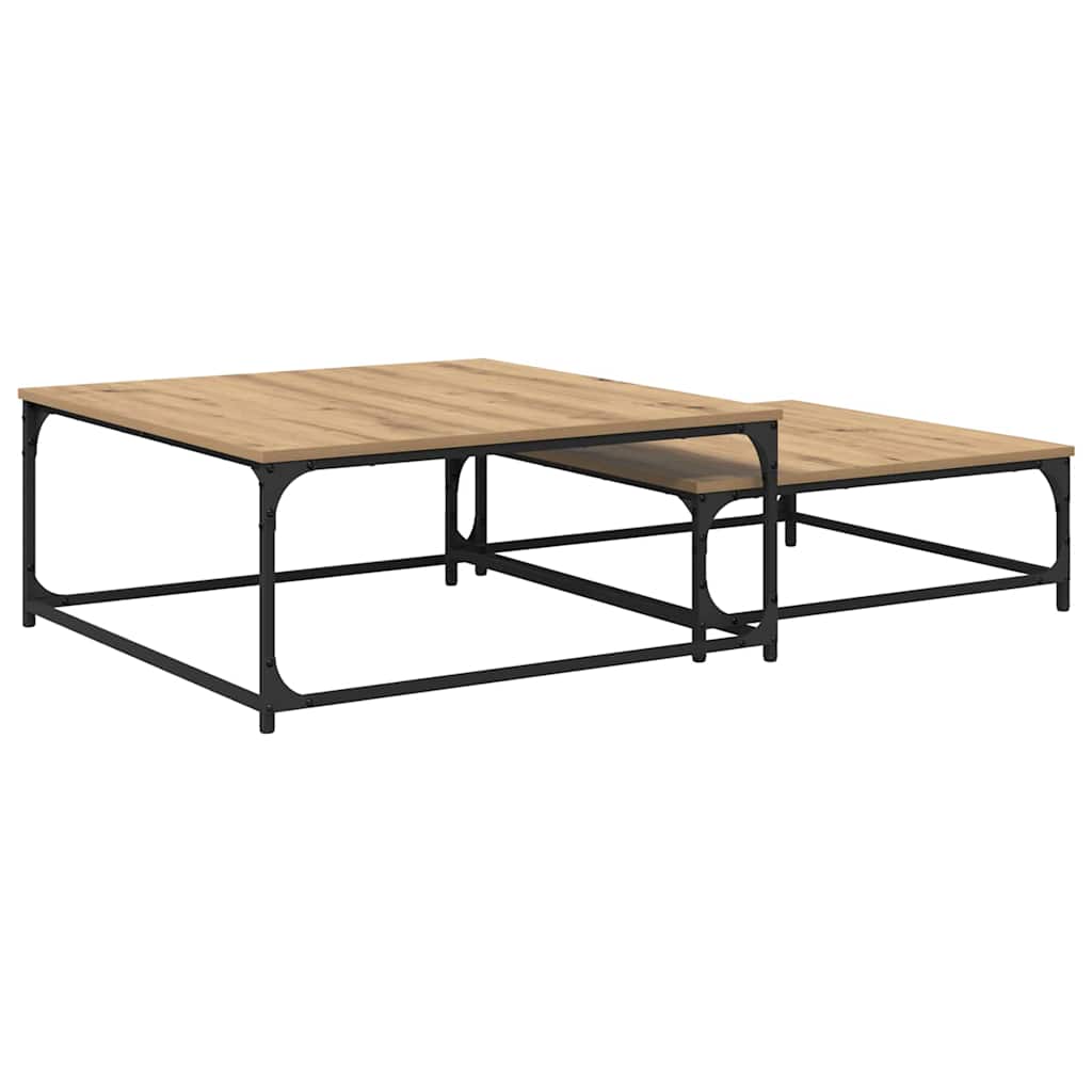 Kaffebord 2 pcs Artisan Eik Konstruert tre