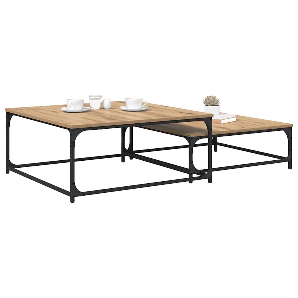 Kaffebord 2 pcs Artisan Eik Konstruert tre