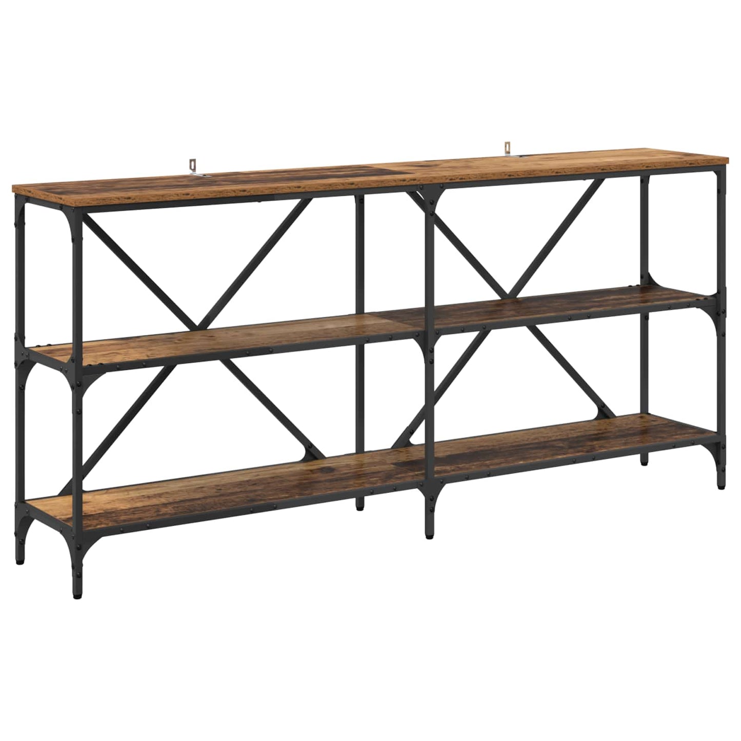 Konsollbord med hylle Gamle tre 160 x 30 x 75 cm Konstruert tre
