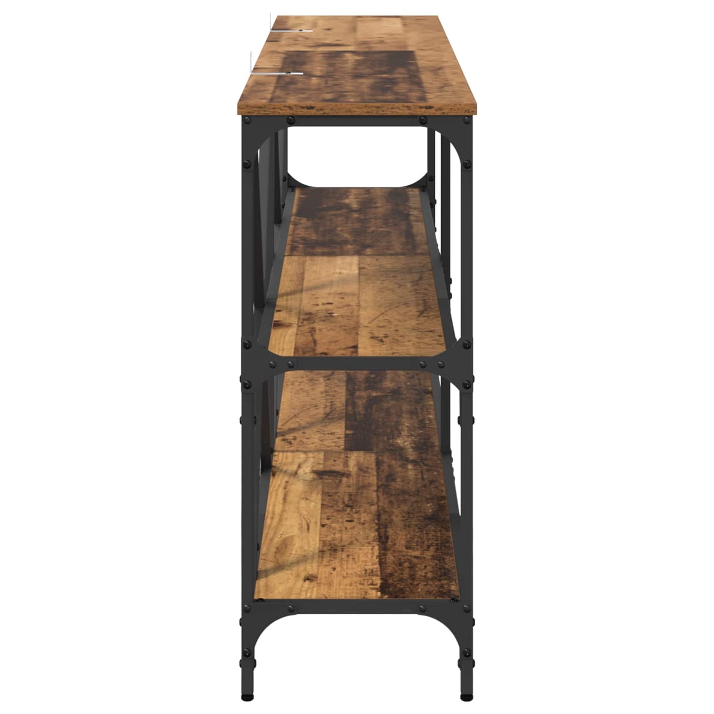 Konsollbord med hylle Gamle tre 160 x 30 x 75 cm Konstruert tre
