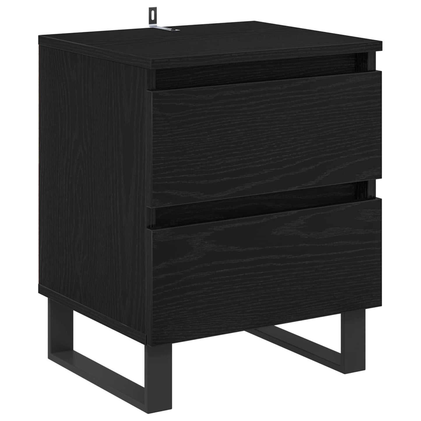 Nattbordskap med skuff Svart Eik 40 x 35 x 50 cm Konstruert tre