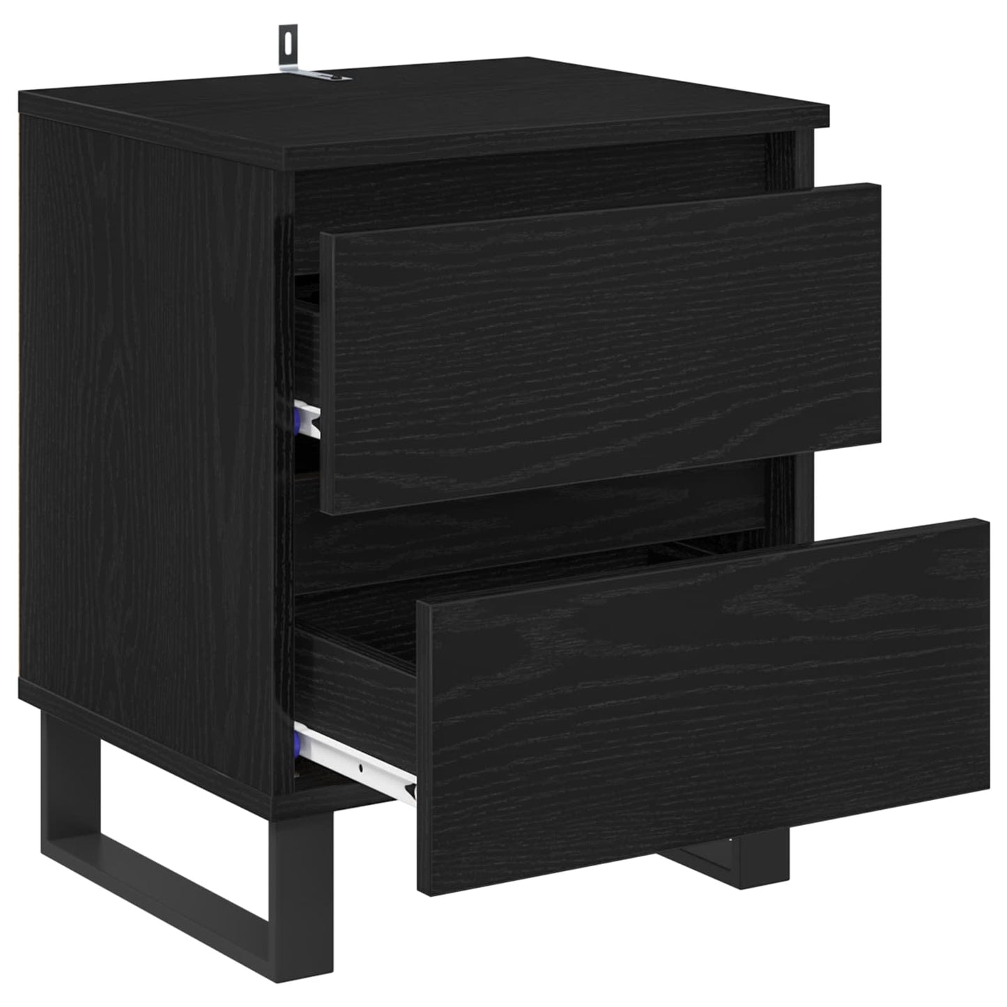 Nattbordskap med skuff Svart Eik 40 x 35 x 50 cm Konstruert tre
