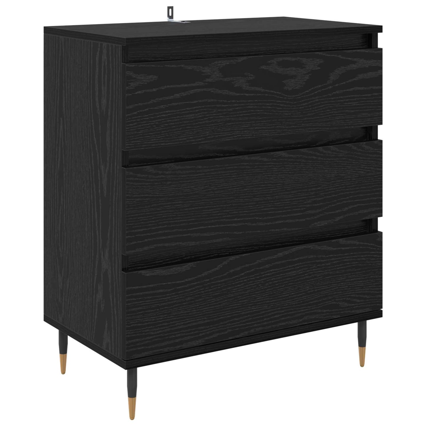 Serviesskap med skuff Svart Eik 60 x 35 x 70 cm Konstruert tre