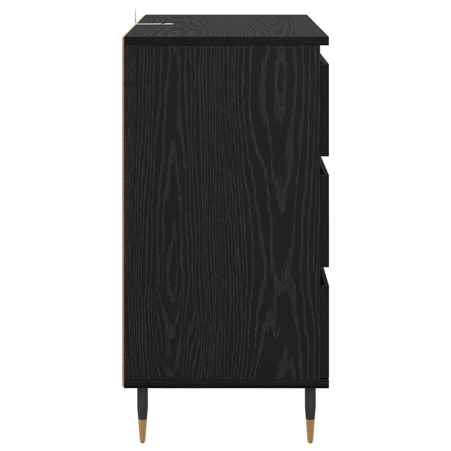 Serviesskap med skuff Svart Eik 60 x 35 x 70 cm Konstruert tre