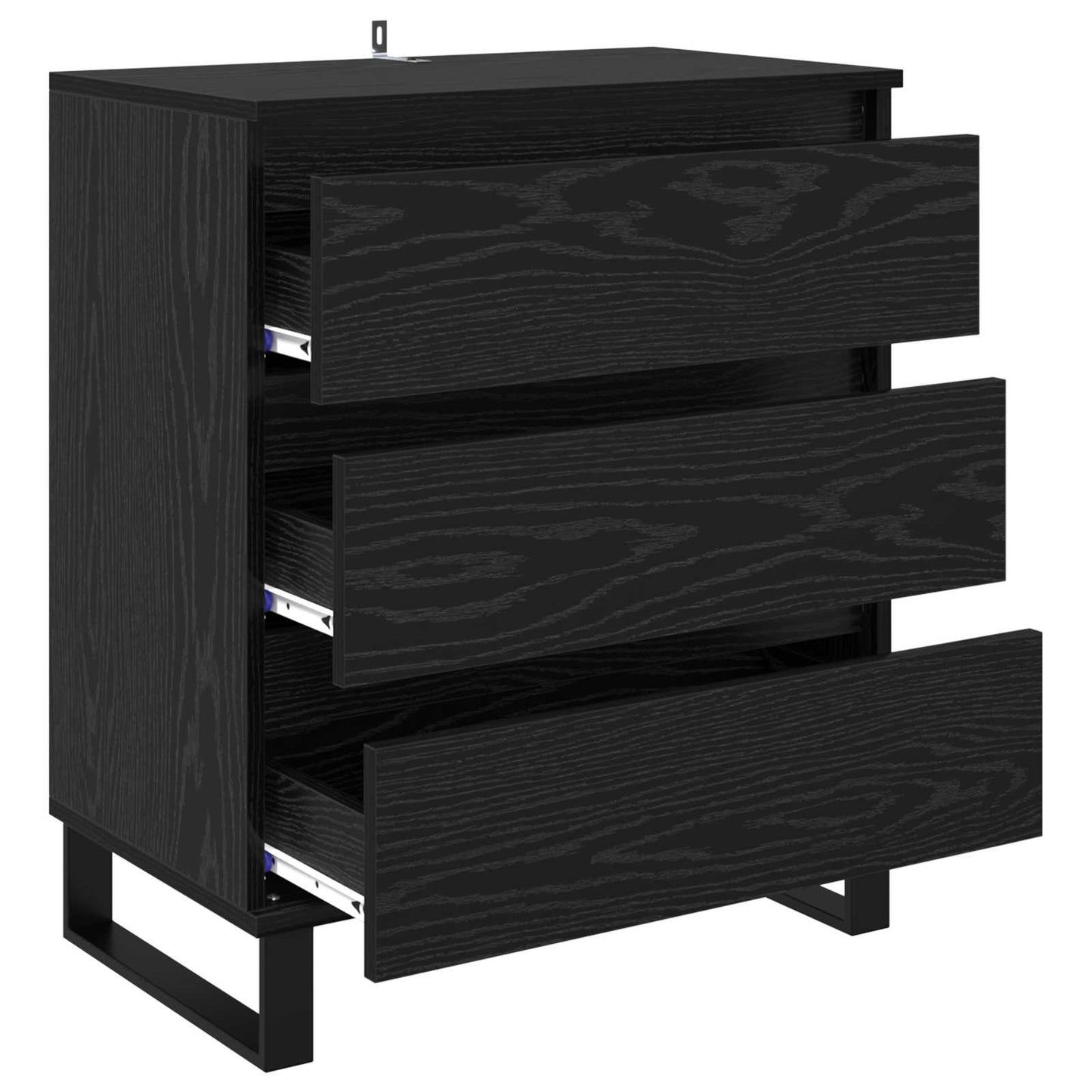 Serviesskap med skuff Svart Eik 60 x 35 x 70 cm Konstruert tre