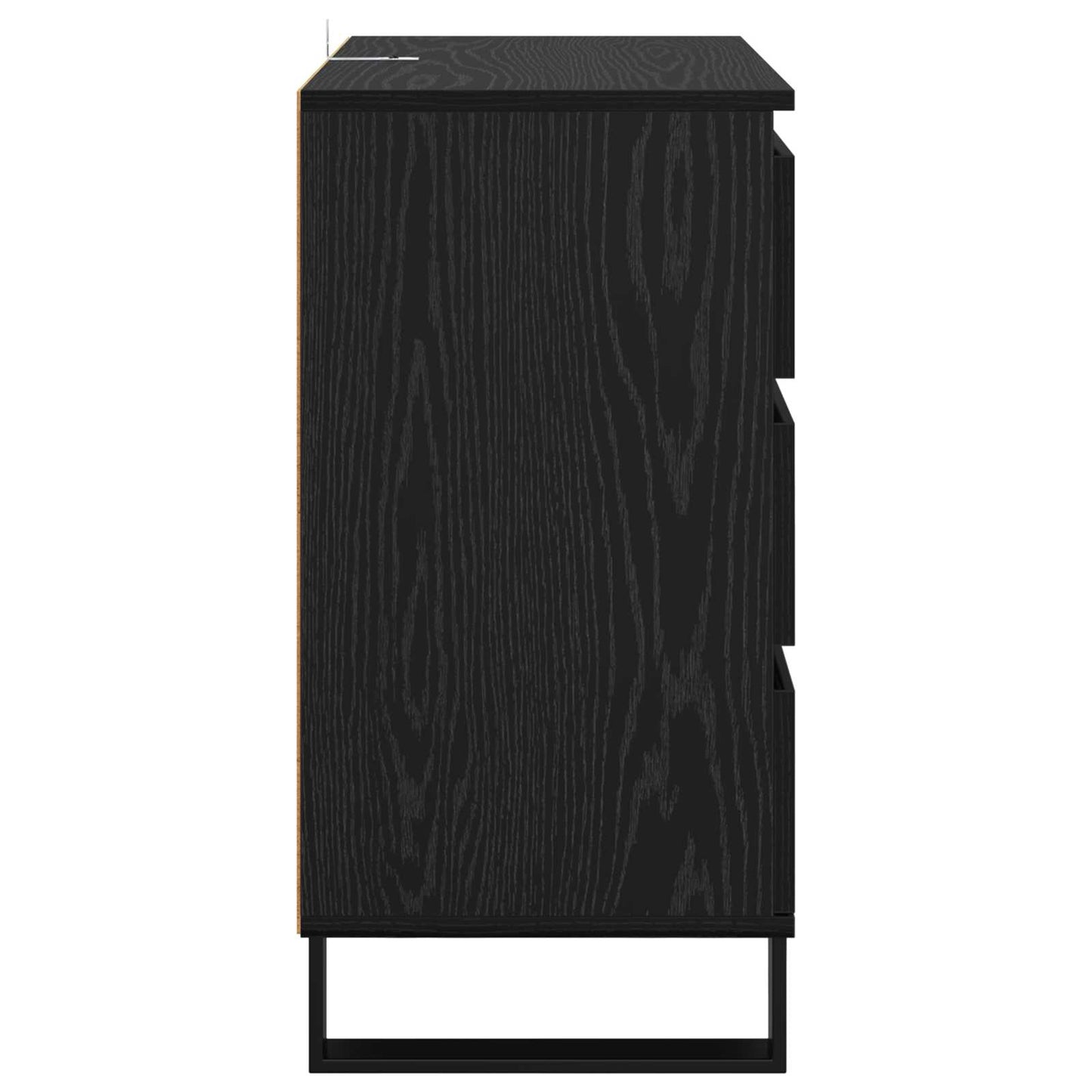 Serviesskap med skuff Svart Eik 60 x 35 x 70 cm Konstruert tre