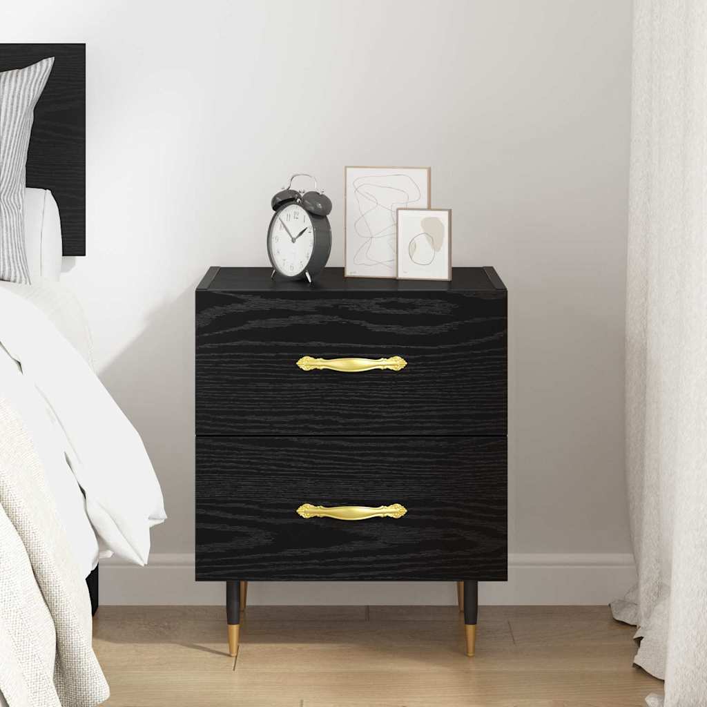 Nattbordskap Svart Eik 40 x 35 x 47,5 cm Konstruert tre