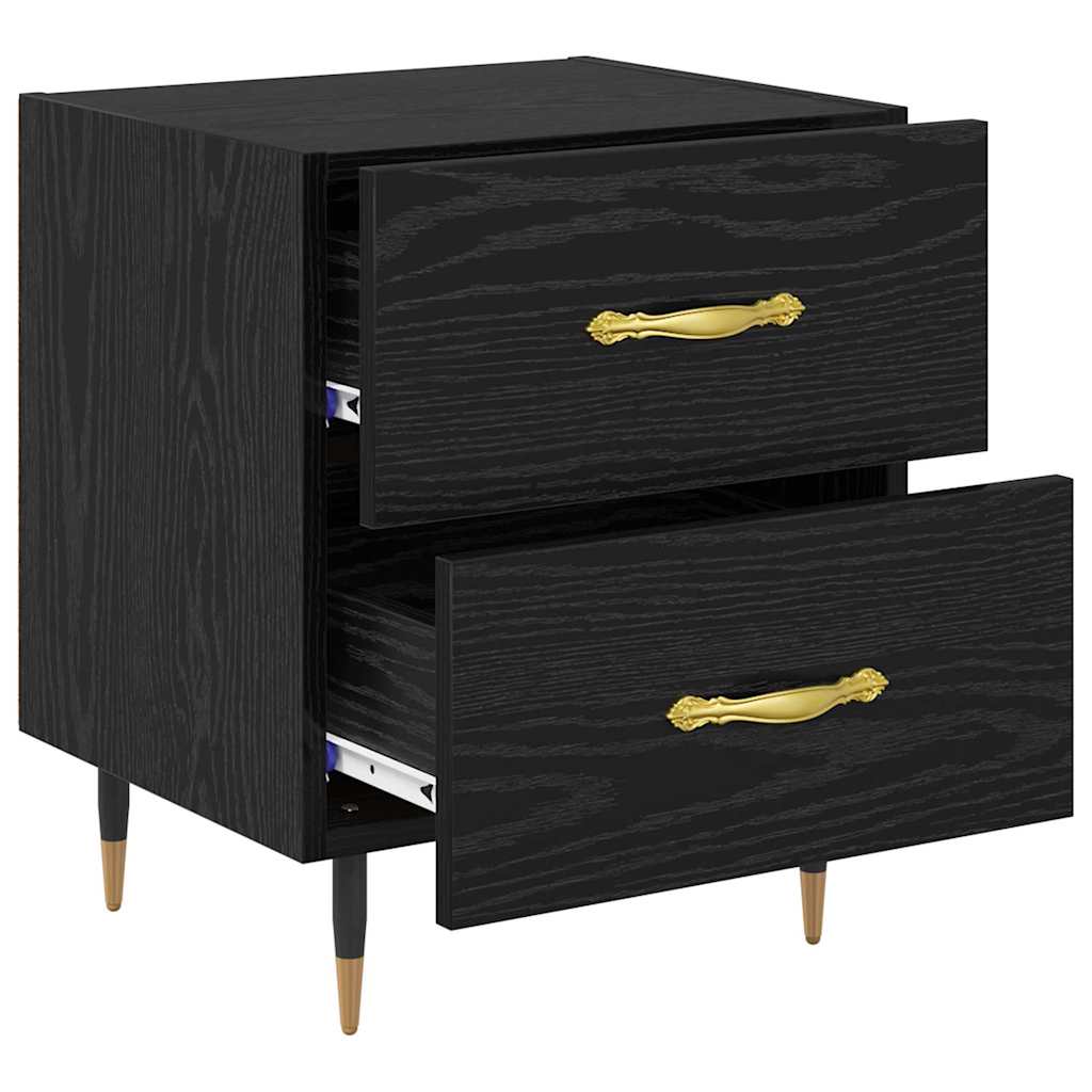 Nattbordskap 2 pcs Svart Eik 40 x 35 x 47,5 cm Konstruert tre