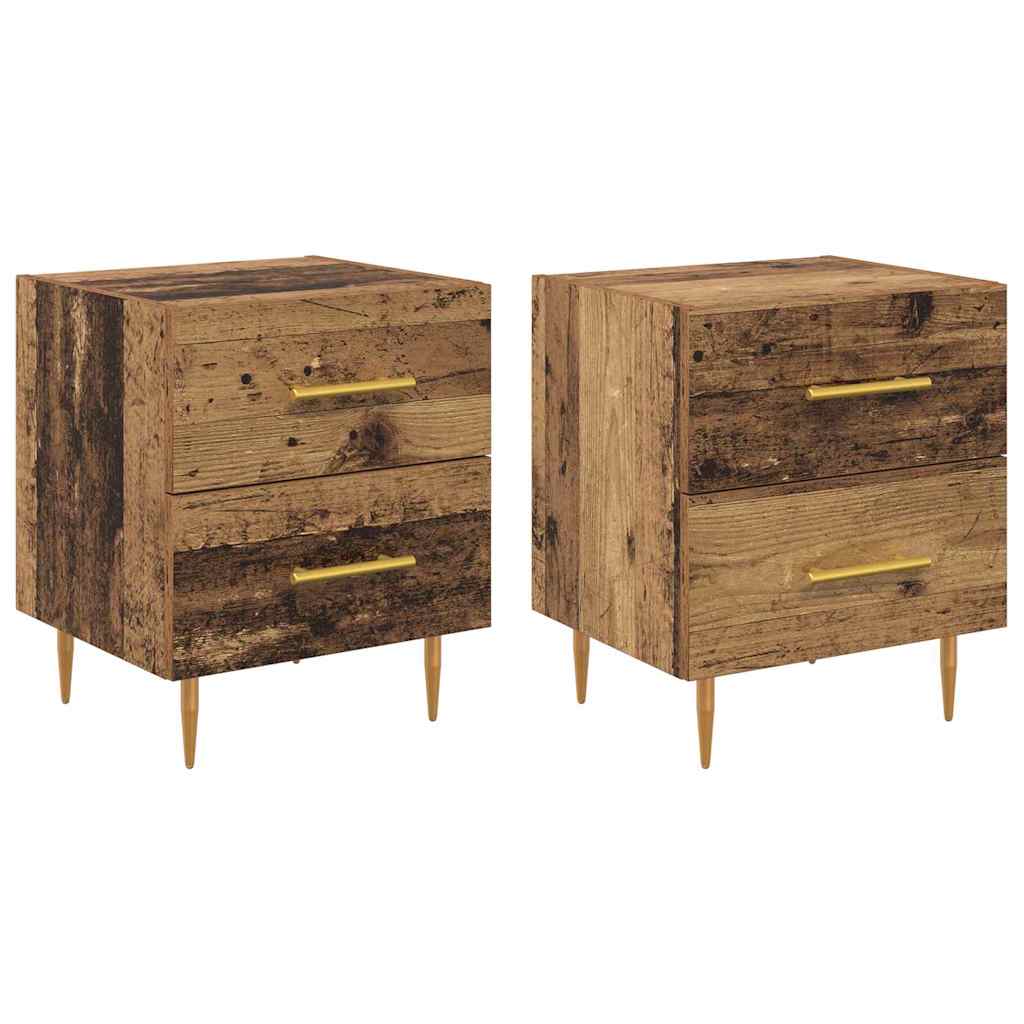 Nattbordskap 2 pcs Gamle tre 40 x 35 x 47,5 cm Konstruert tre