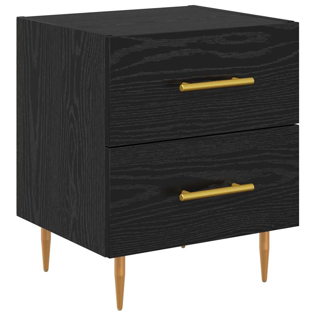 Nattbordskap 2 pcs Svart Eik 40 x 35 x 47,5 cm Konstruert tre