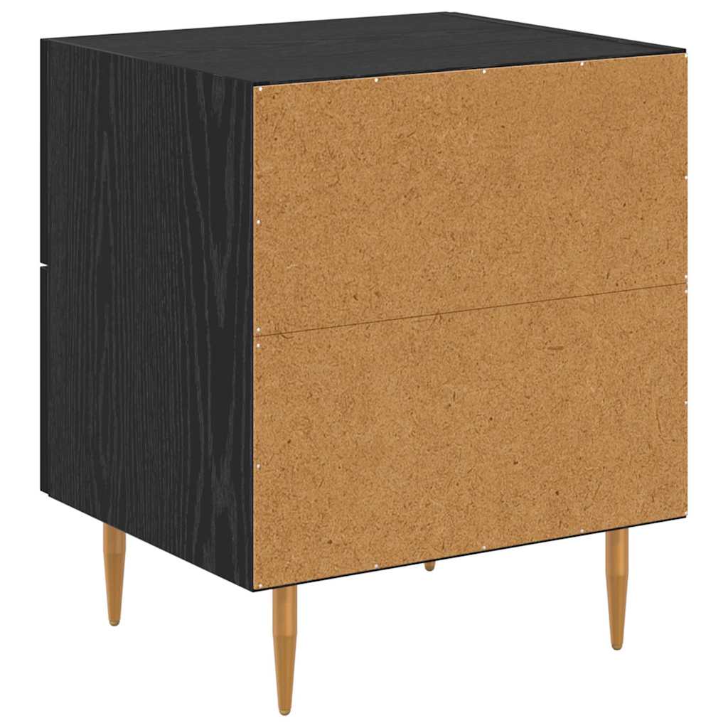 Nattbordskap 2 pcs Svart Eik 40 x 35 x 47,5 cm Konstruert tre