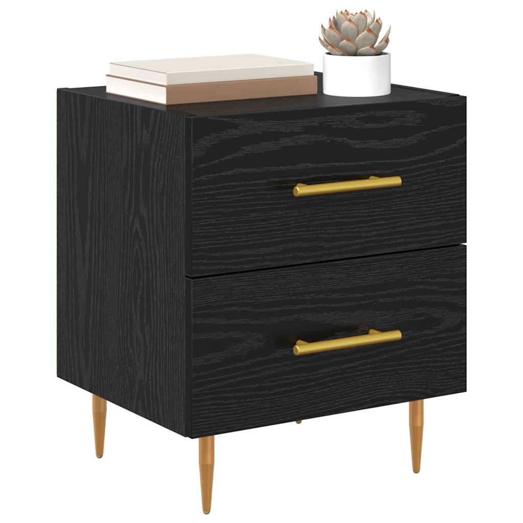 Nattbordskap 2 pcs Svart Eik 40 x 35 x 47,5 cm Konstruert tre