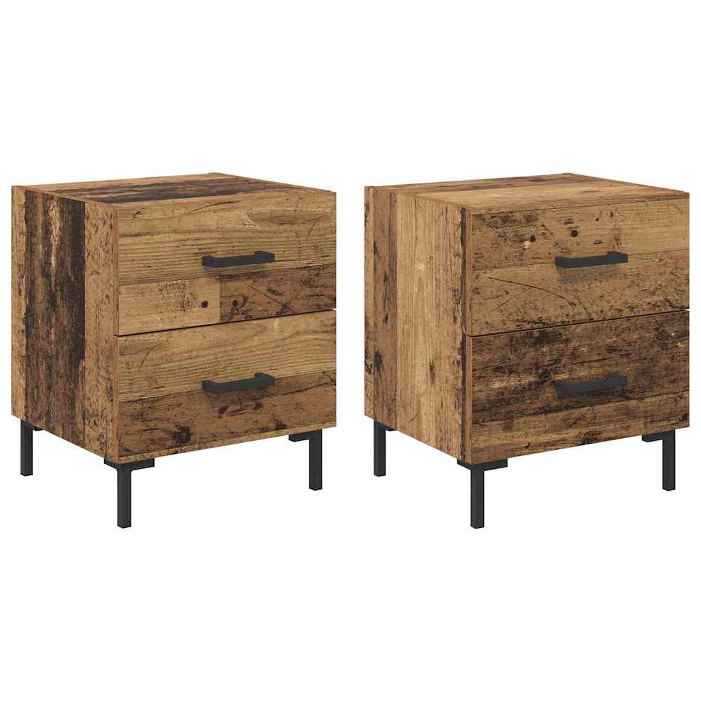 Nattbordskap 2 pcs Gammelt tre 40 x 35 x 47,5 cm Konstruert tre