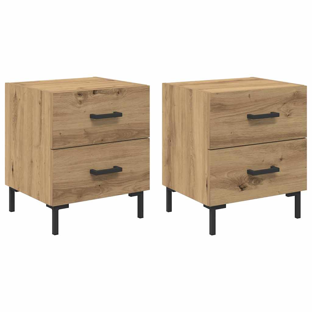 Nattbordskap 2 pcs Artisan Eik 40 x 35 x 47,5 cm Konstruert tre