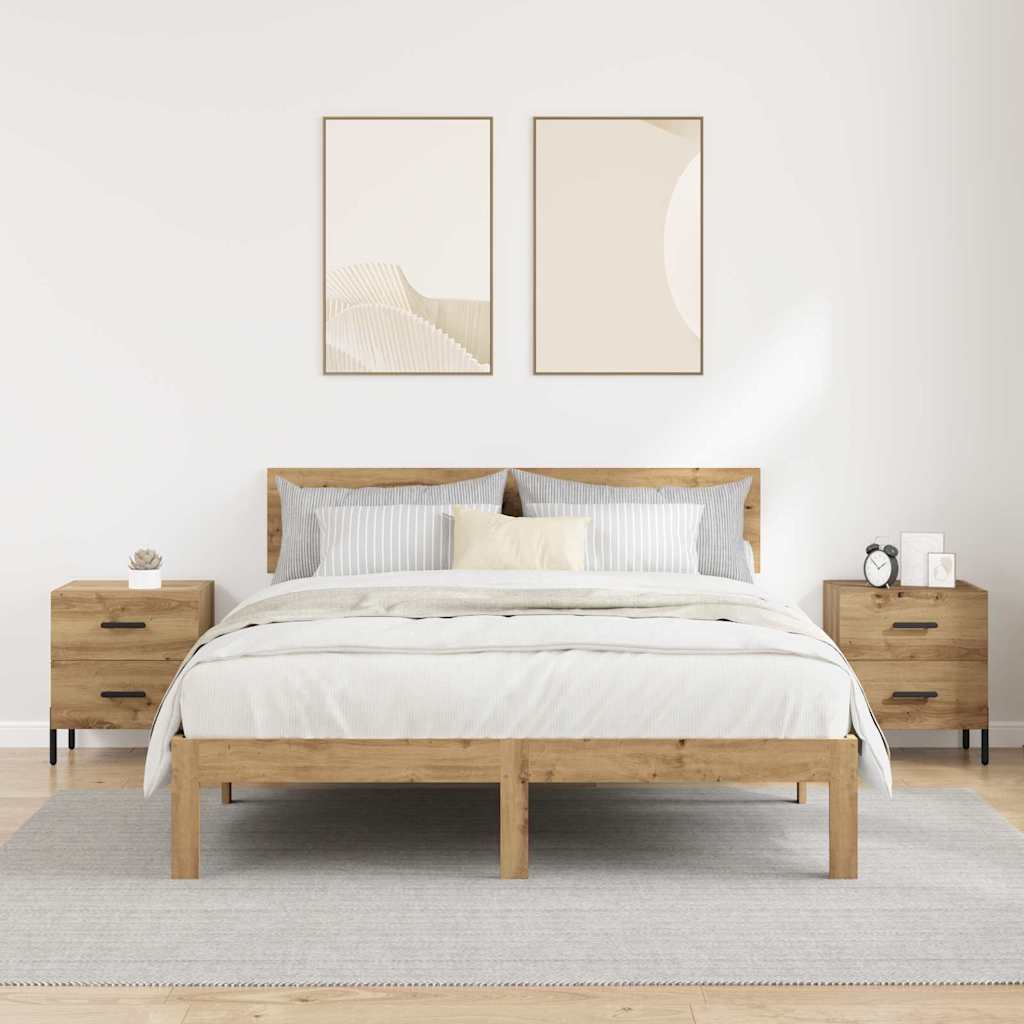 Nattbordskap 2 pcs Artisan Eik 40 x 35 x 47,5 cm Konstruert tre