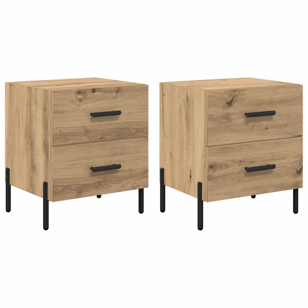 Nattbordskap 2 pcs Artisan Eik 40 x 35 x 47,5 cm Konstruert tre