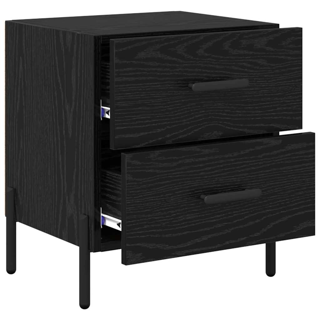 Nattbordskap 2 pcs Svart Eik 40 x 35 x 47,5 cm Konstruert tre