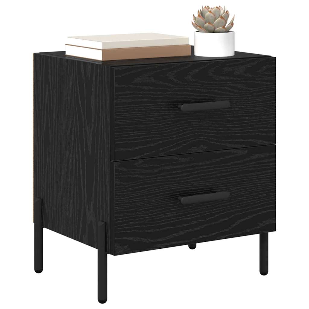 Nattbordskap 2 pcs Svart Eik 40 x 35 x 47,5 cm Konstruert tre