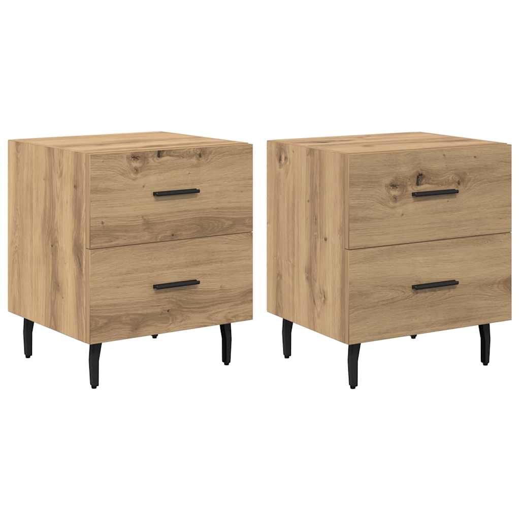 Nattbordskap 2 pcs Artisan Eik 40 x 35 x 47,5 cm Konstruert tre