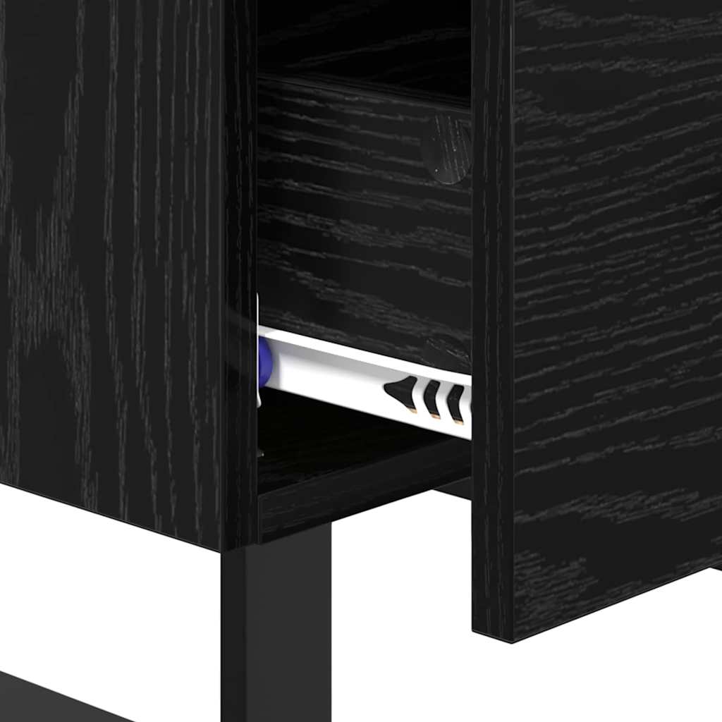 Nattbordskap 2 pcs Svart Eik 40 x 35 x 47,5 cm Konstruert tre