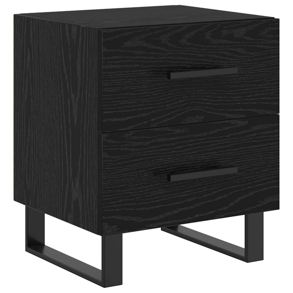 Nattbordskap 2 pcs Svart Eik 40 x 35 x 47,5 cm Konstruert tre