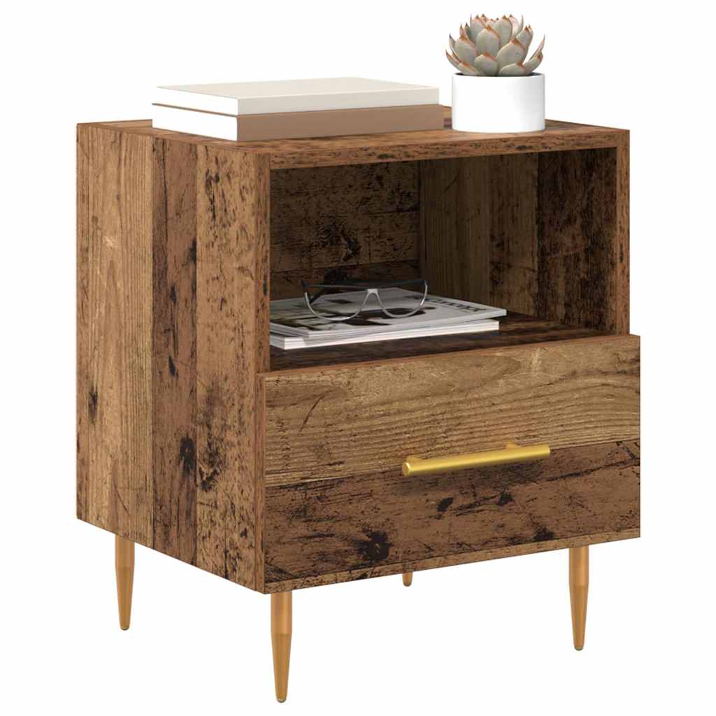 Nattbord med skuff Brun 40 x 35 x 47,5 cm Konstruert tre