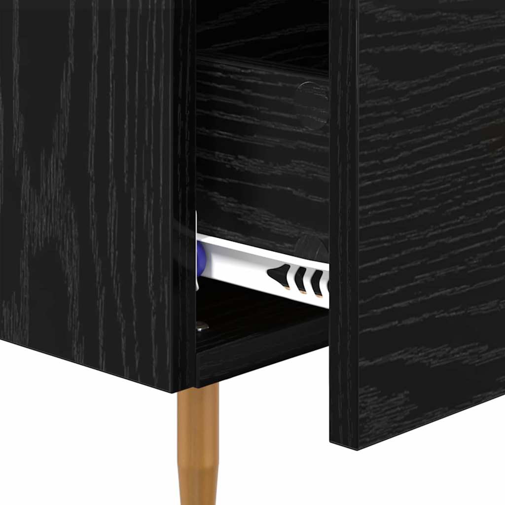 Nattbord med skuff 2 pcs Svart 40 x 35 x 47,5 cm Konstruert tre
