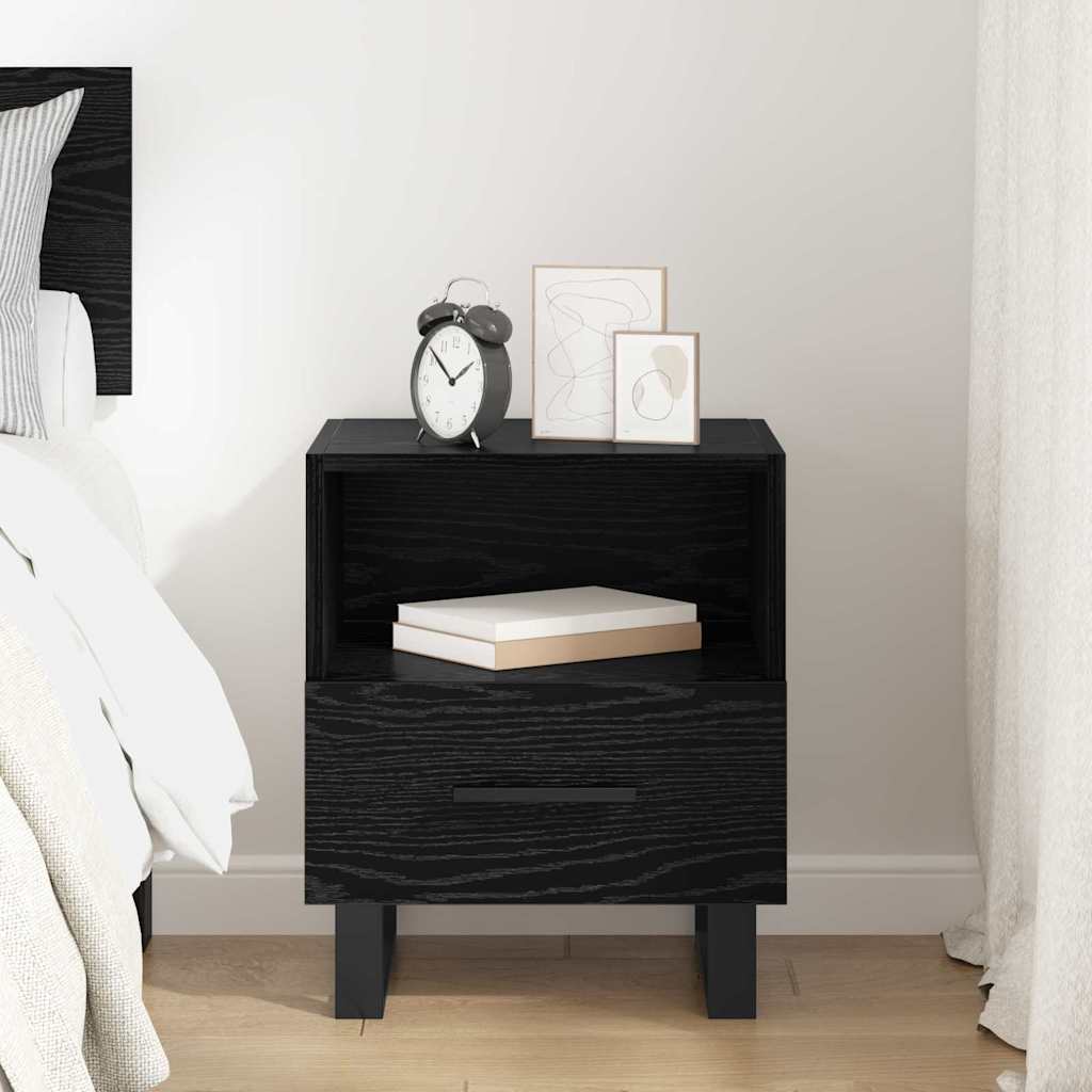 Nattbordskap Svart Eik 40 x 35 x 47,5 cm Konstruert tre
