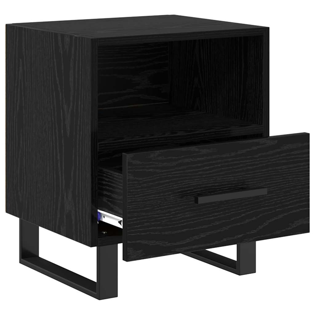 Nattbordskap 2 pcs Svart Eik 40 x 35 x 47,5 cm Konstruert tre
